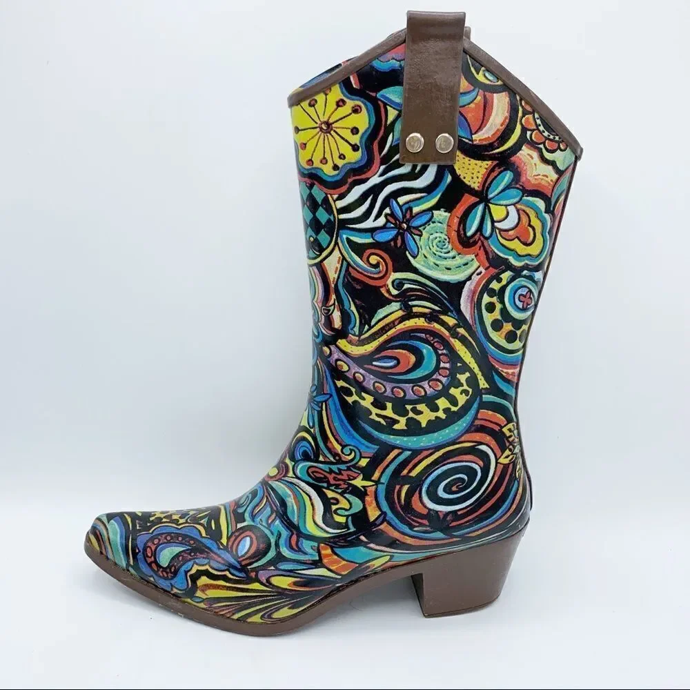 ‎Bop by BEEHIVE Calico Print Cowboy Rainboots